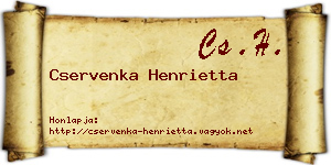 Cservenka Henrietta névjegykártya