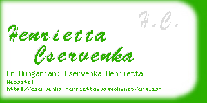 henrietta cservenka business card